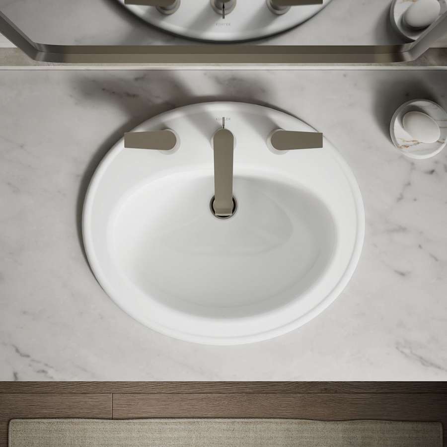 Pennington 16" Drop In Bathroom Sink with 3 Holes Drilled and Overflow