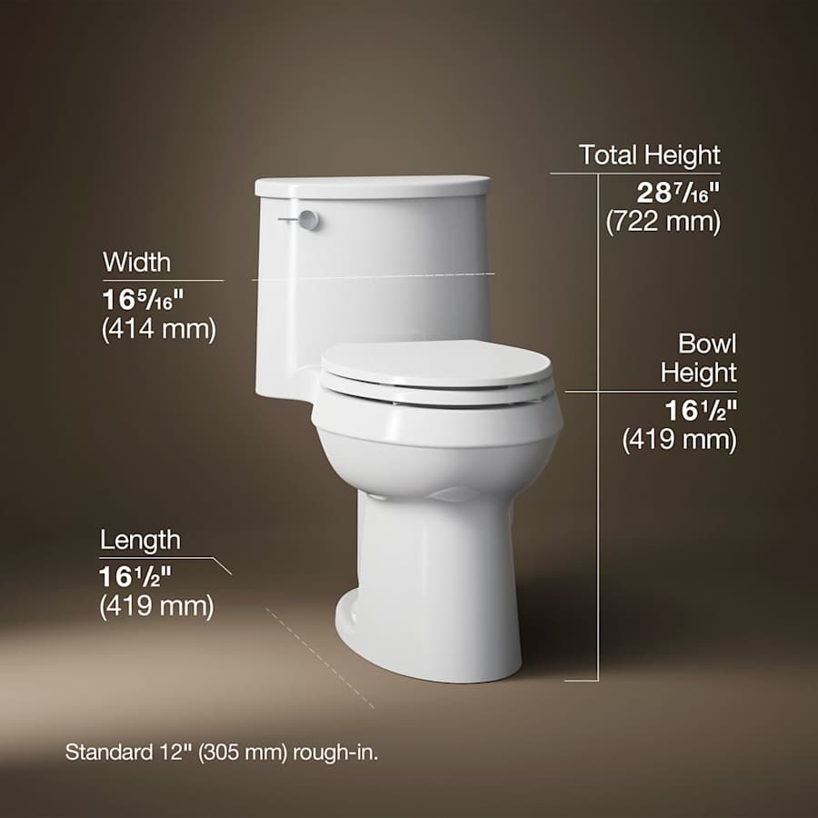 Adair 1.28 GPF One-Piece Elongated Comfort Height Toilet with AquaPiston Technology - Seat Included