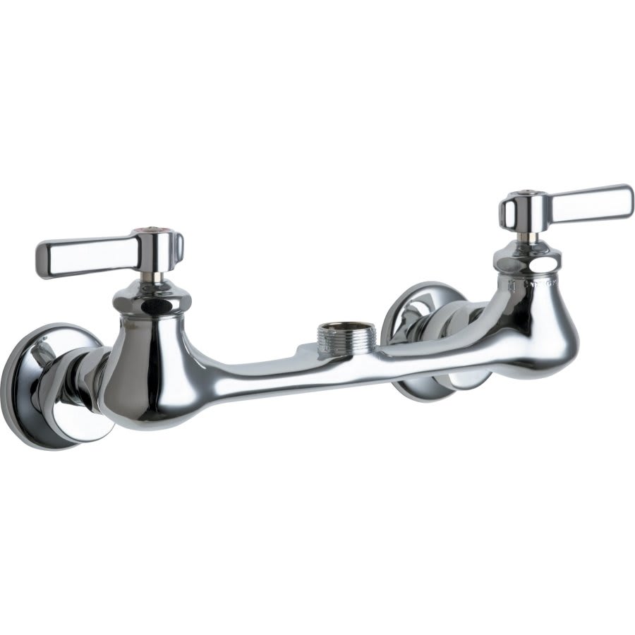 Kitchen Faucet, Wall Mount, ADA, 2 Lever Handle, 2-Hole, Polished Chrome