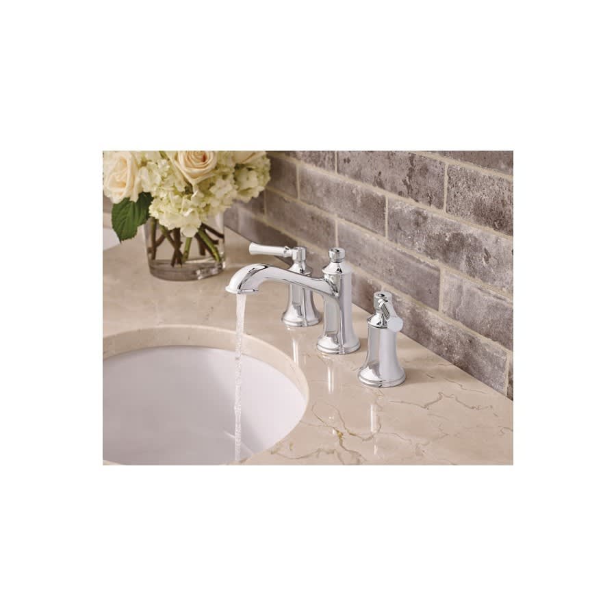 Dartmoor™ Widespread Lavatory Faucet, ADA, 2 Handle, 3-Hole, 1.2 gpm, Polished Chrome