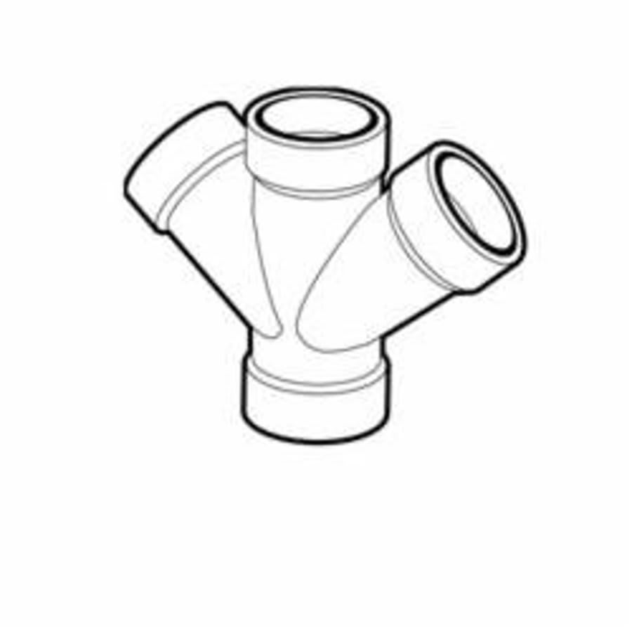 DWV Double Wye, 4 x 3 in, Hub, ABS