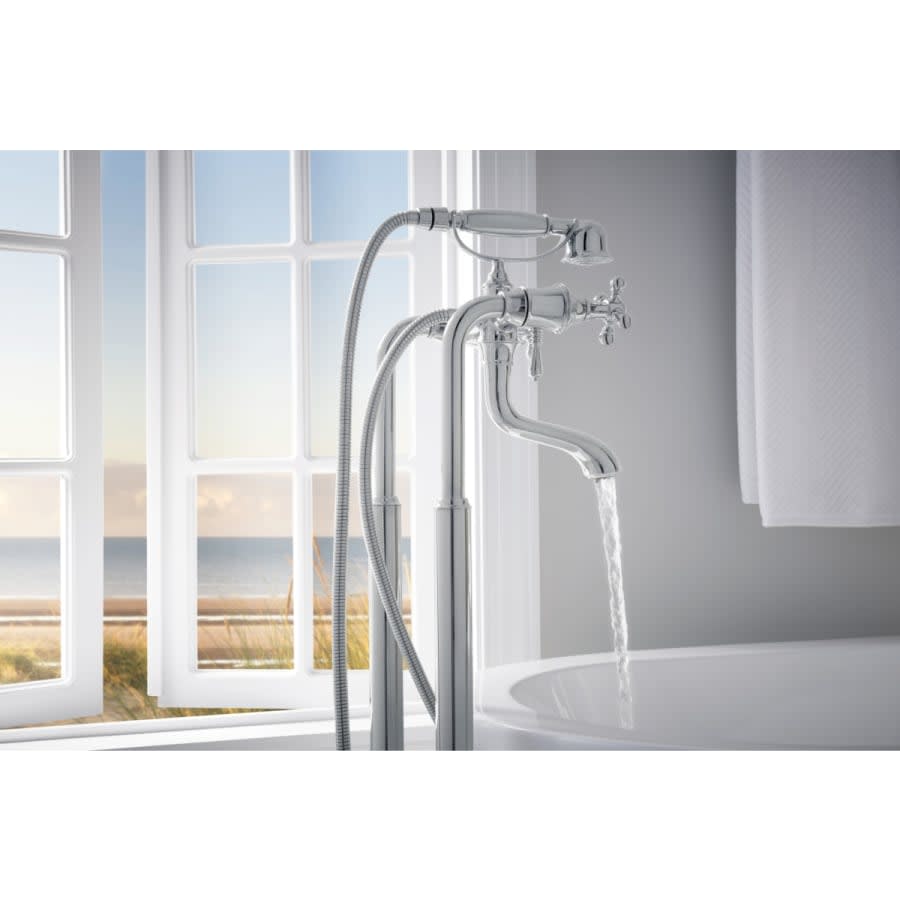 Wall, Deck or Floor Mount Two Handle Tub Filler Body Assembly - Less Riser/Unions, Trim Kit and Handles