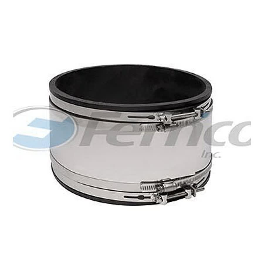Shielded Transition Coupling, 4 in, PVC/Stainless Steel