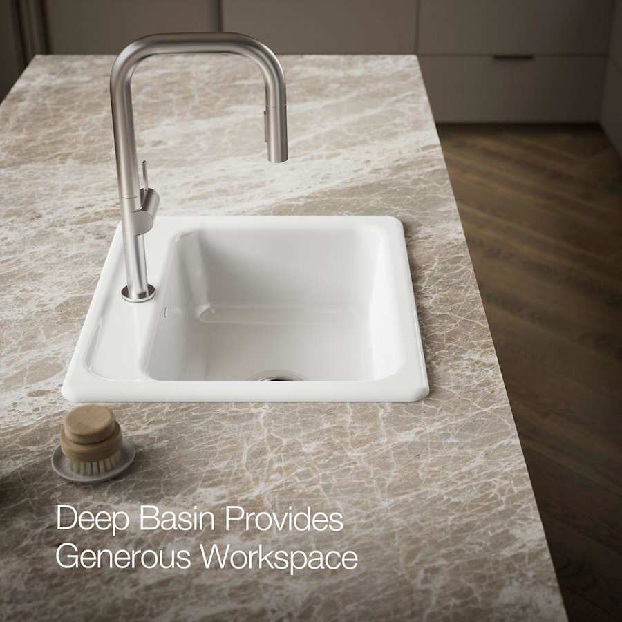 Mayfield 25" Single Basin Top-Mount Enameled Cast-Iron Kitchen Sink