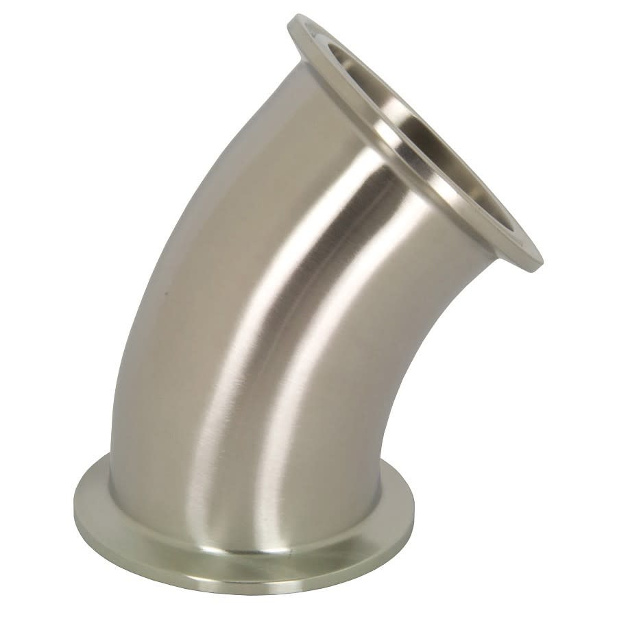 45 deg Elbow, 1-1/2 in, Clamp, 304/304L Stainless Steel