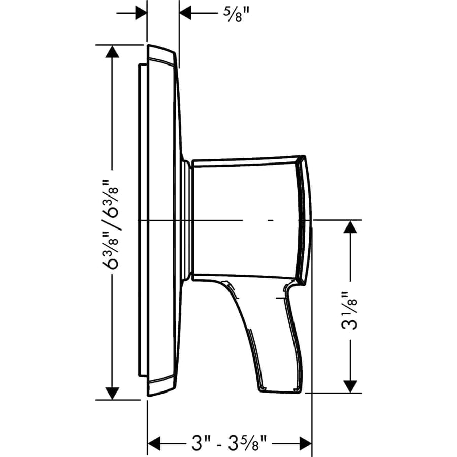 Ecostat Classic Pressure Balanced Valve Trim Only with Single Lever Handle - Less Rough In