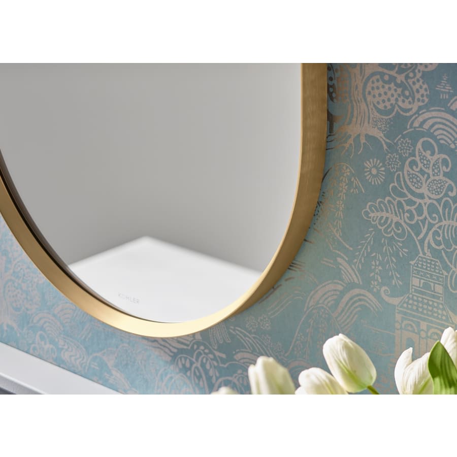 Essential 28-1/8" Diameter Modern Circular Framed Bathroom Wall Mirror