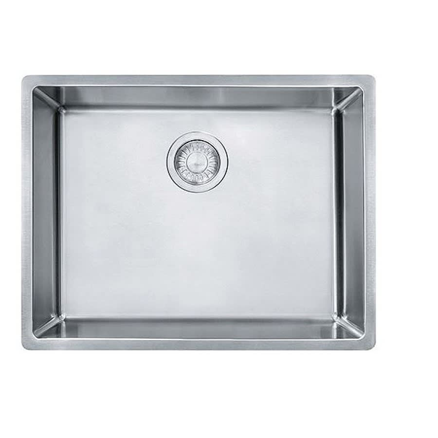 Cube Single Bowl Kitchen Sink, Under Mount, 22-3/4 x 17-3/4 in, 9 in Bowl Depth, 18 ga Satin Steel, Stainless