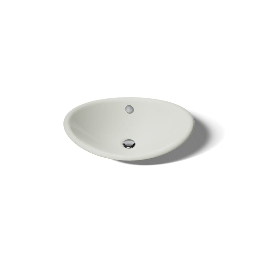 Iron Plains 20-3/4"L Cast Iron Drop-In Semi-Vessel Sink with Overflow and Black Painted Underside