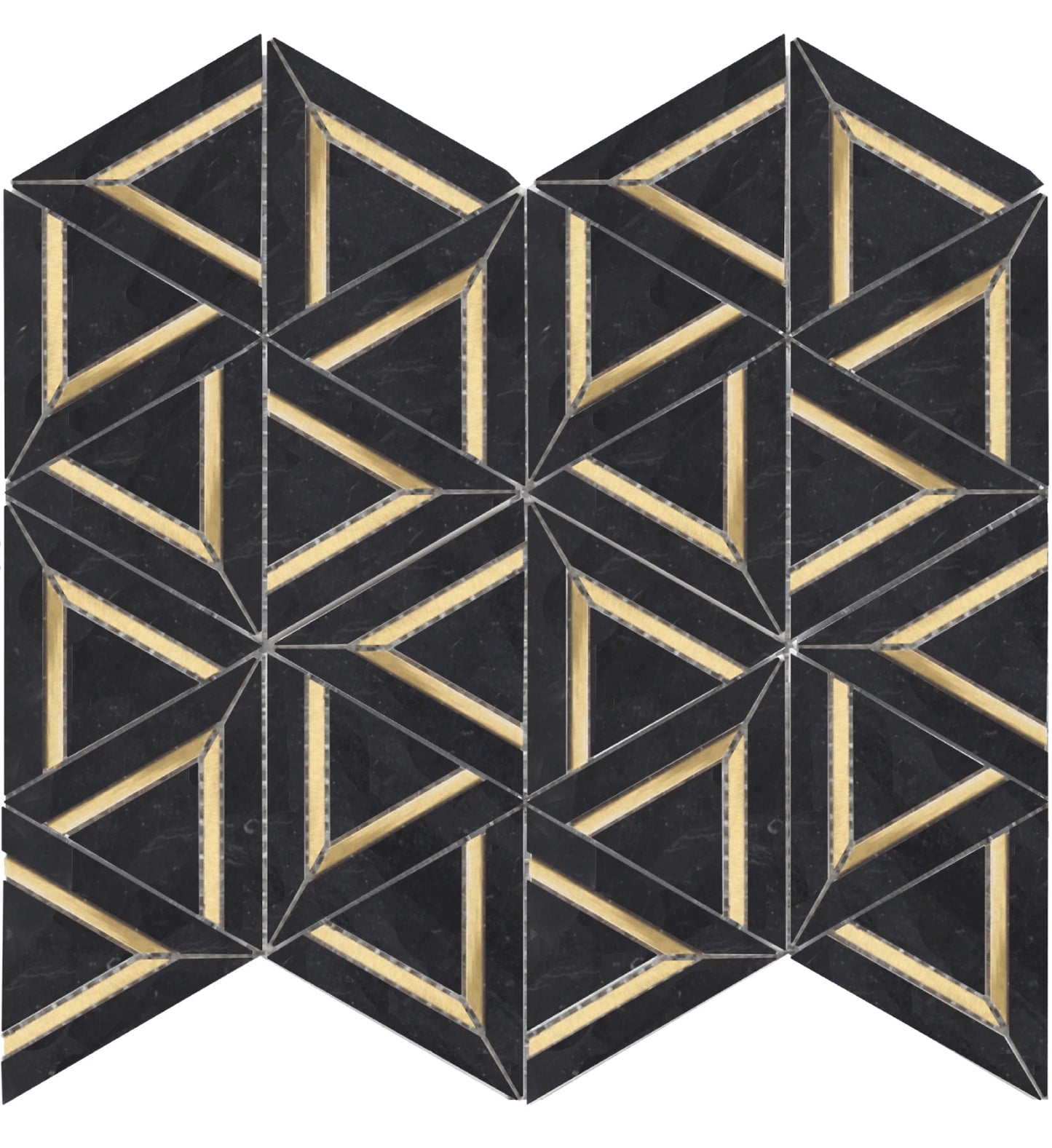NERO MARQUINA METAL GEO 12x14 MOSAIC