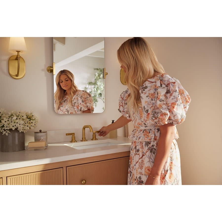 Castia™ by Studio McGee Widespread Lavatory Faucet, ADA, 2 Handle, 3-Hole, 1.2 gpm, Vibrant Brushed Moderne Brass