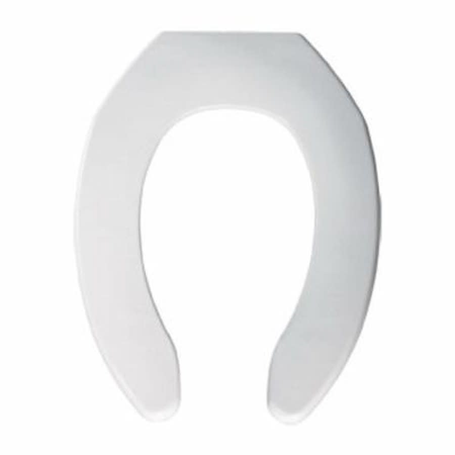 Toilet Seat, Elongated Bowl, Open Front, Less Cover, Plastic, White