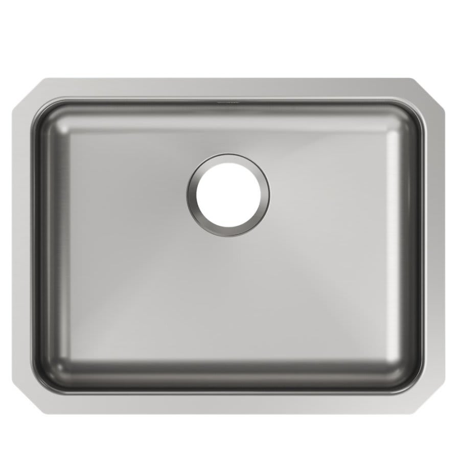 Lustertone™ Classic Single Bowl Kitchen Sink, Under Mount, ADA, 23-1/2 x 18-1/4 in, 5-3/8 in Bowl Depth, 18 ga Lustrous Satin Steel, Stainless