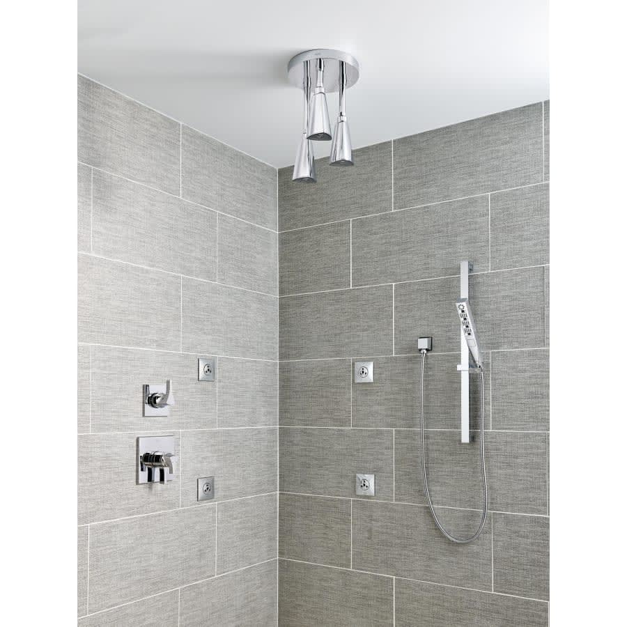 Universal Showering 1.75 GPM Multi Function Hand Shower Package with Touch-Clean and H2Okinetic® Technologies - Includes Slide Bar and Hose
