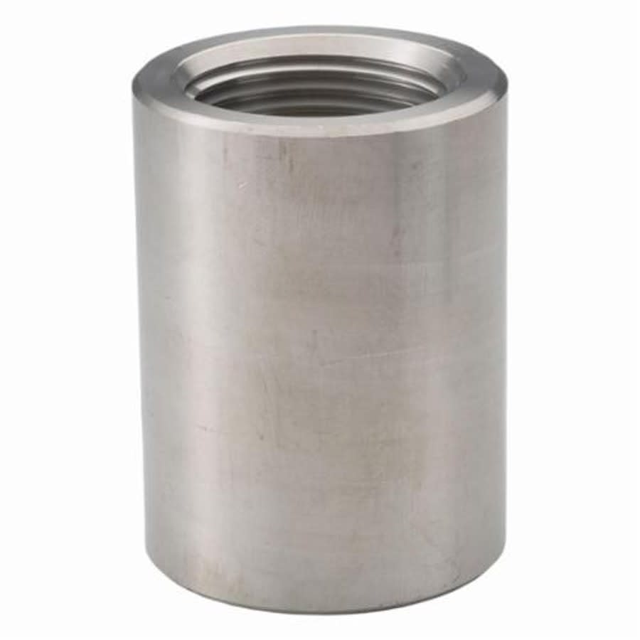 Half Coupling, 1/2 in, FNPT, 304/304L Stainless Steel, 3000 lb