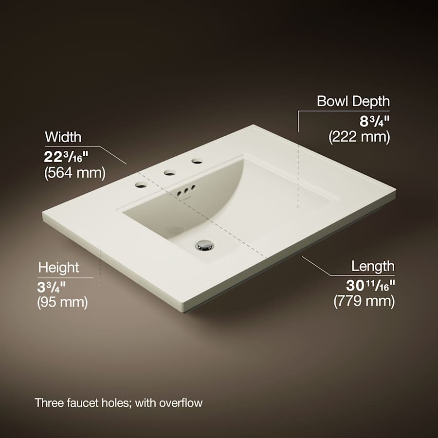 Memoirs Stately 30" Fireclay Pedestal Bathroom Sink with 3 Holes Drilled and Overflow