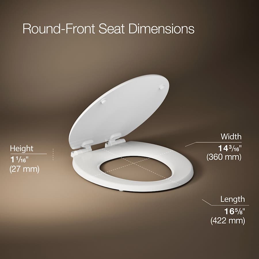 Stonewood Round Closed-Front Toilet Seat with Soft Close