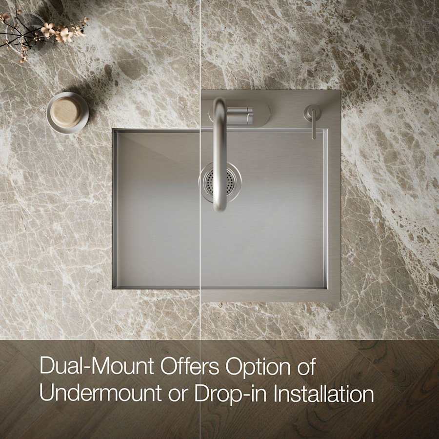 Vault 25" Single Basin Top-Mount/Under-Mount 18-Gauge Stainless Steel Kitchen Sink with SilentShield