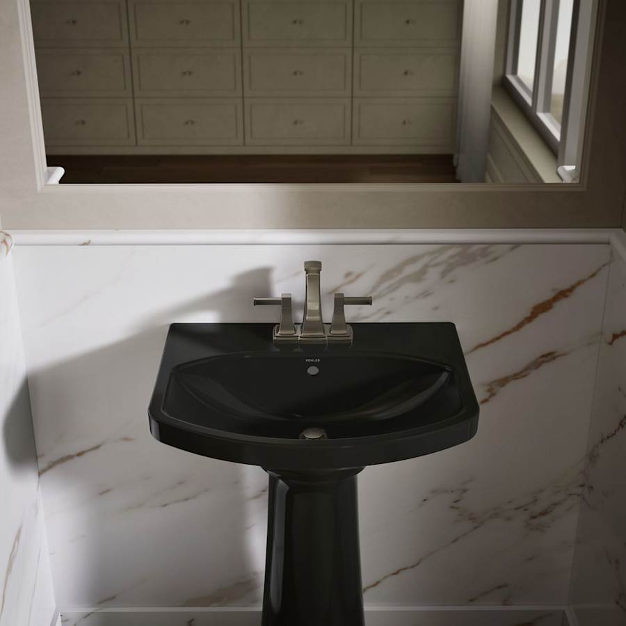 Cimarron 21" Pedestal Bathroom Sink with 3 Holes Drilled and Overflow