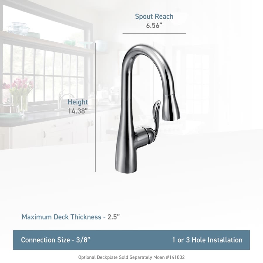 Arbor Single Handle Pulldown Spray Bar Faucet with Reflex Technology