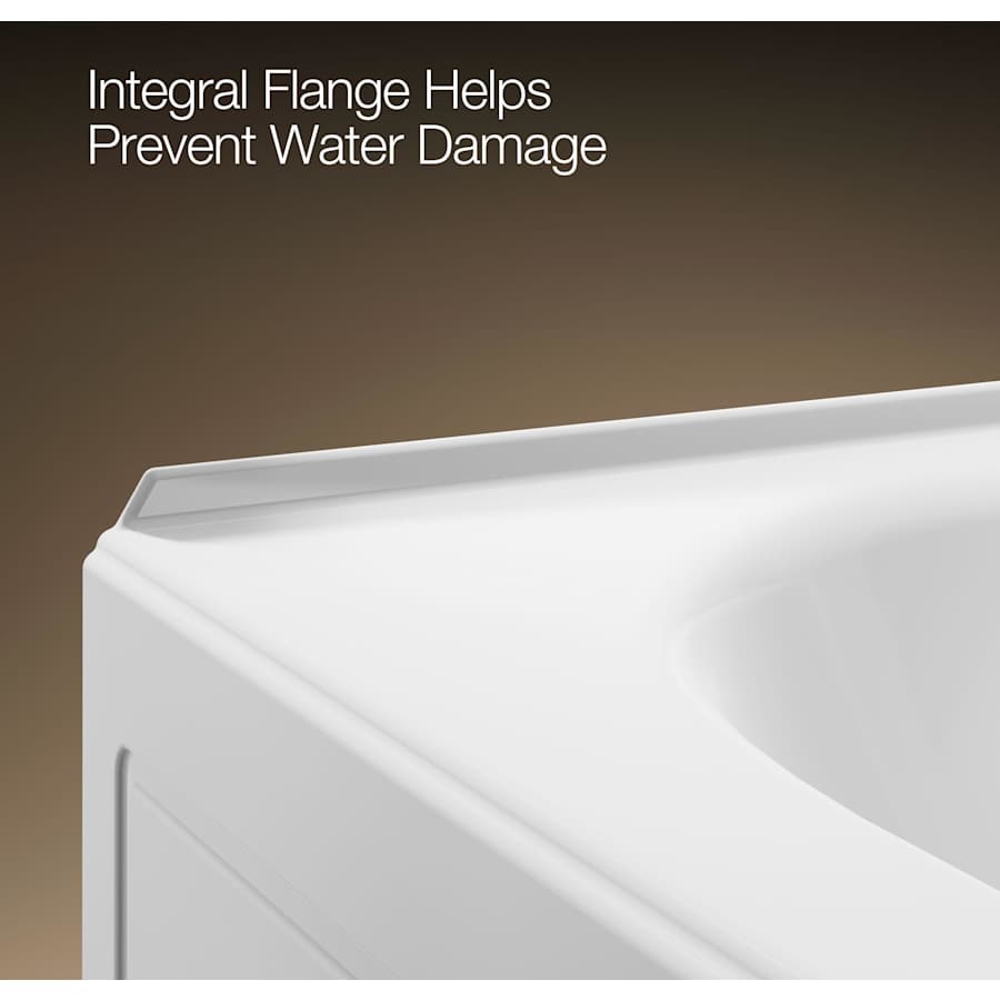 Windward Collection 60" Three Wall Alcove Soaking Bath Tub with Right Hand Drain