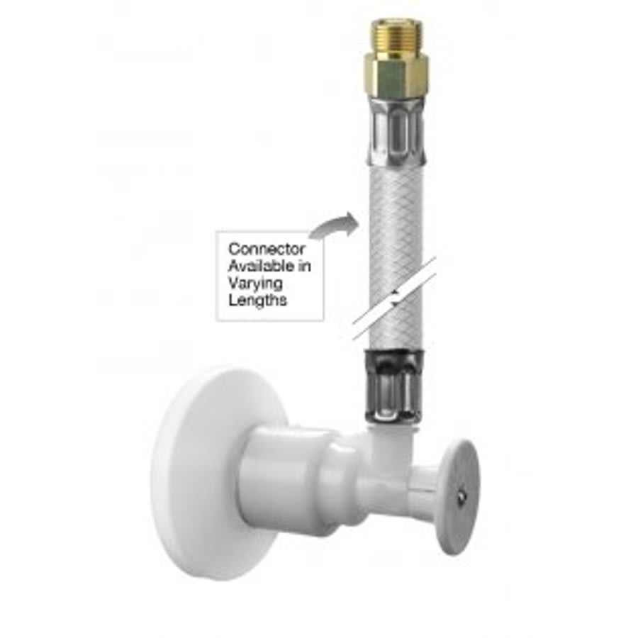 6 in, Lavatory Supply With Push-On Angle Stop, Polished Chrome