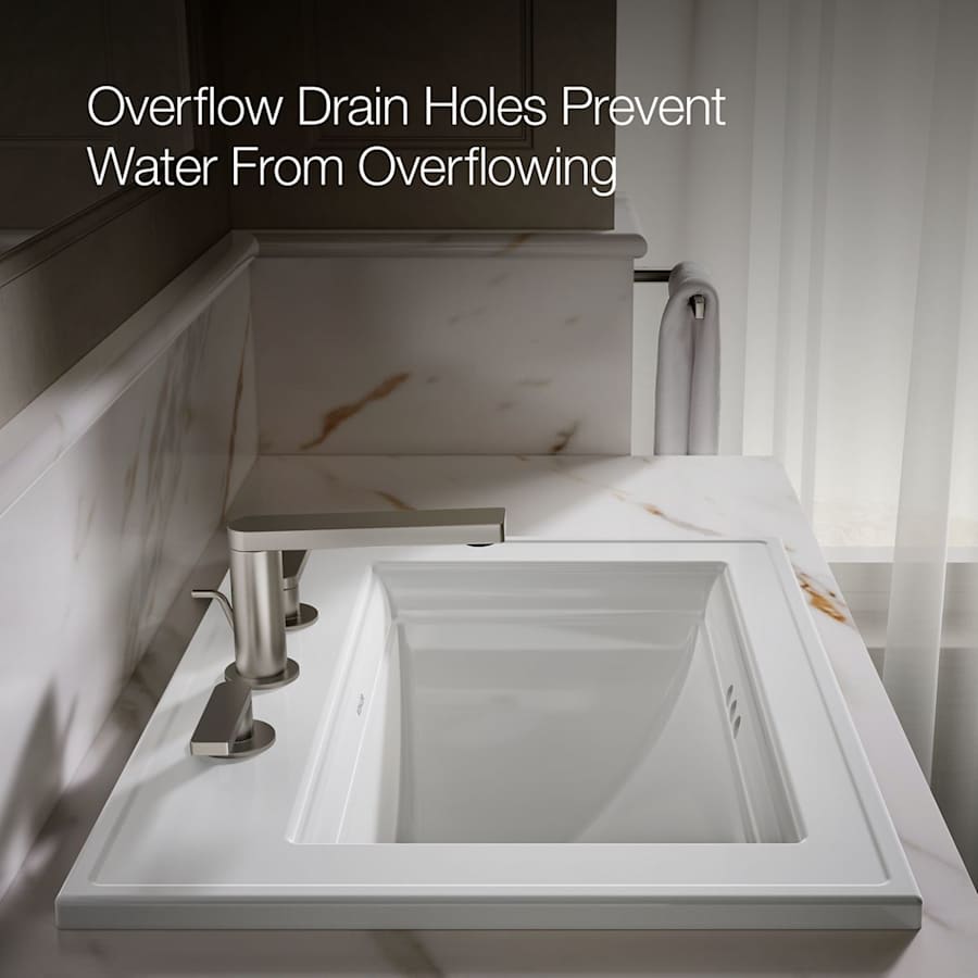 Memoirs Stately 17" Drop In Bathroom Sink with 3 Holes Drilled and Overflow