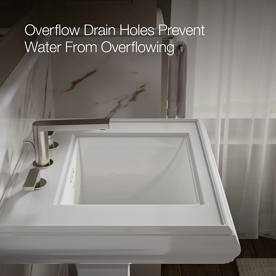 Memoirs Classic 24" Fireclay Pedestal Bathroom Sink with 3 Holes Drilled and Overflow