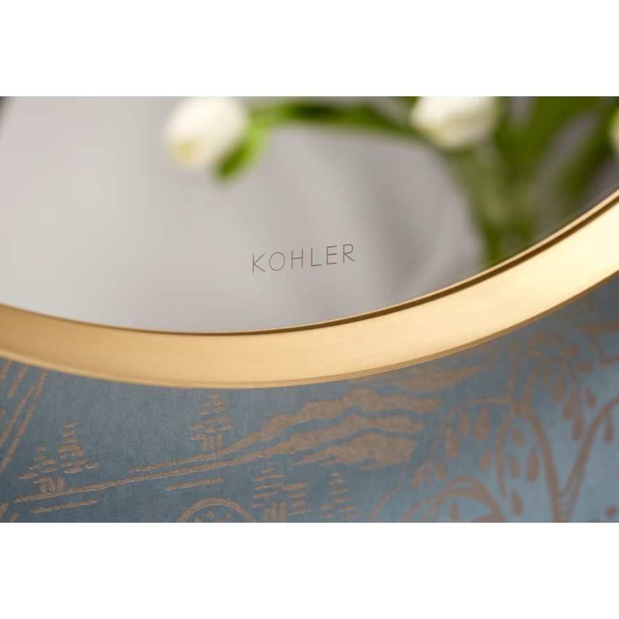 Essential 28-1/8" Diameter Modern Circular Framed Bathroom Wall Mirror