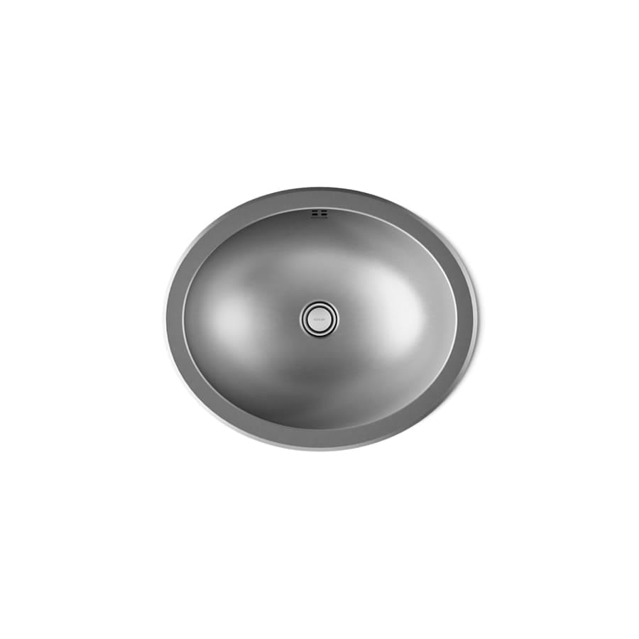 Bachata 16-11/16" Oval Stainless Steel Undermount Bathroom Sink with Overflow