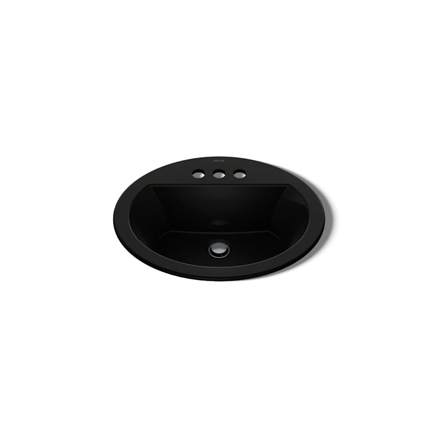 Bryant 20-1/8" Oval Vitreous China Drop In Bathroom Sink with Overflow and 3 Faucet Holes at 4" Centers
