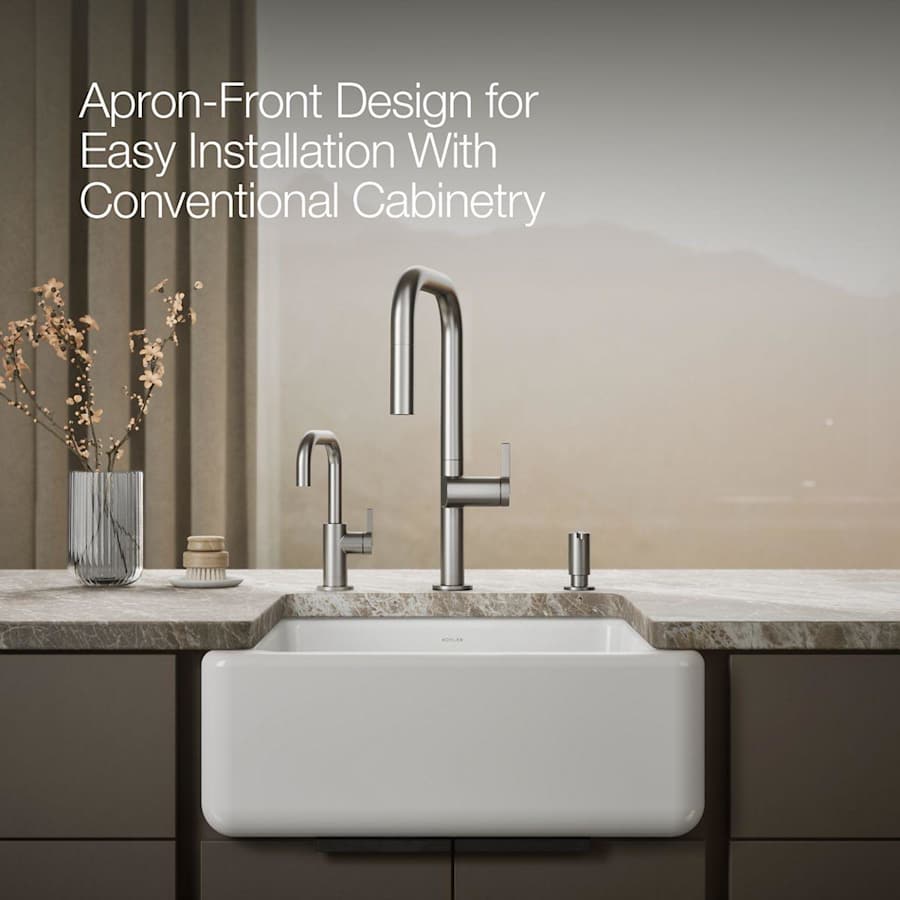 Whitehaven 23-1/2" Self-Trimming Farmhouse Single Basin Enameled Cast Iron Kitchen Sink
