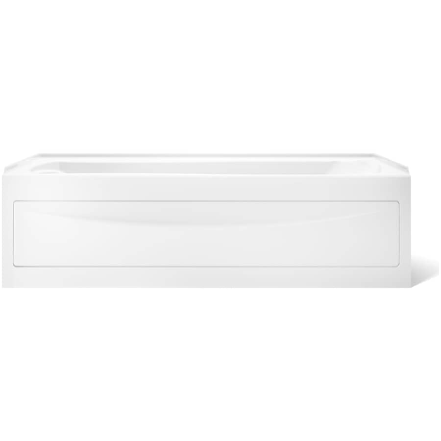 Mariposa Collection 72" Three Wall Alcove Soaking Bath Tub with Left Hand Drain, Apron Front and Integral Tile Flange