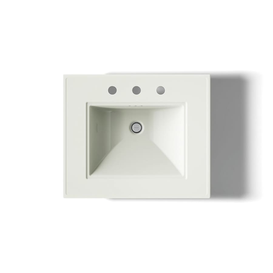 Memoirs Stately 24-1/2" Fireclay Pedestal Sink with Overflow and 3 Faucet Holes at 8" Centers