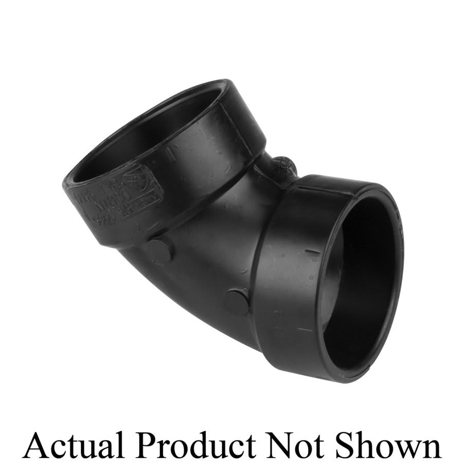 DWV 60 deg Elbow, 4 in, Hub, ABS