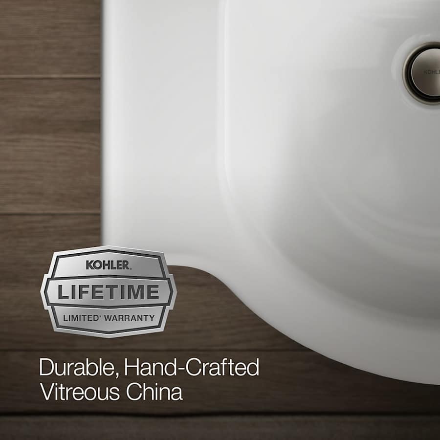 Veer 21" Pedestal Bathroom Sink with One Hole Drilled and Overflow