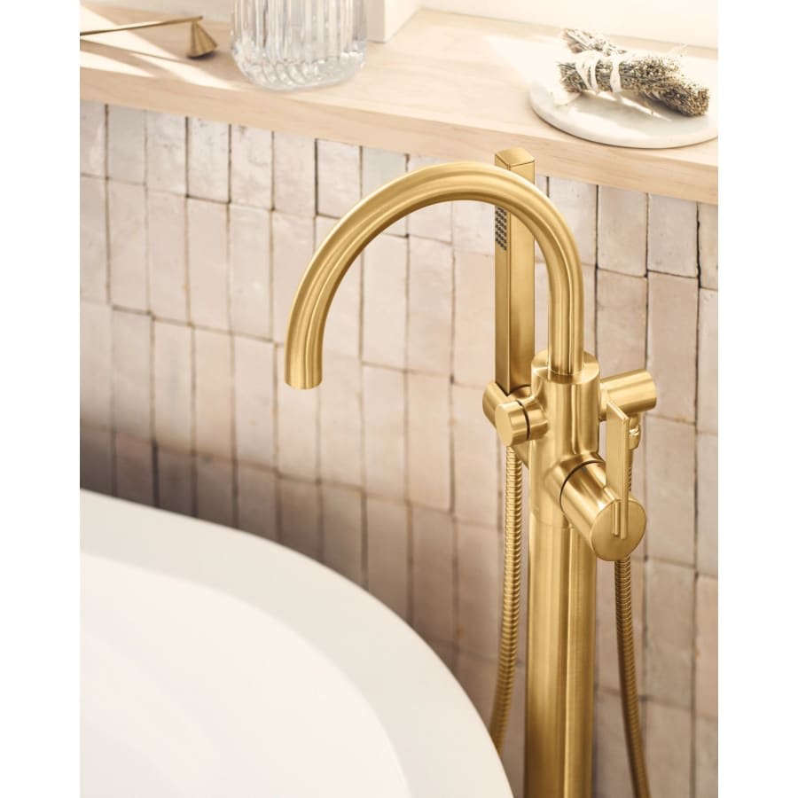 Cia Floor Mounted Tub Filler with Built-In Diverter - Includes Hand Shower