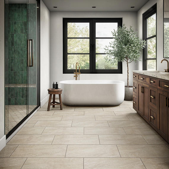 Advantage Distressed Beige Square 12X12 Matte