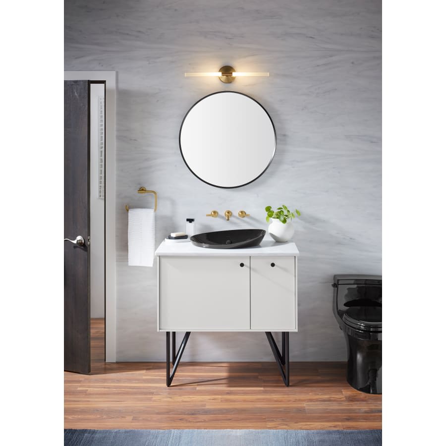 Essential 28-1/8" Diameter Modern Circular Framed Bathroom Wall Mirror