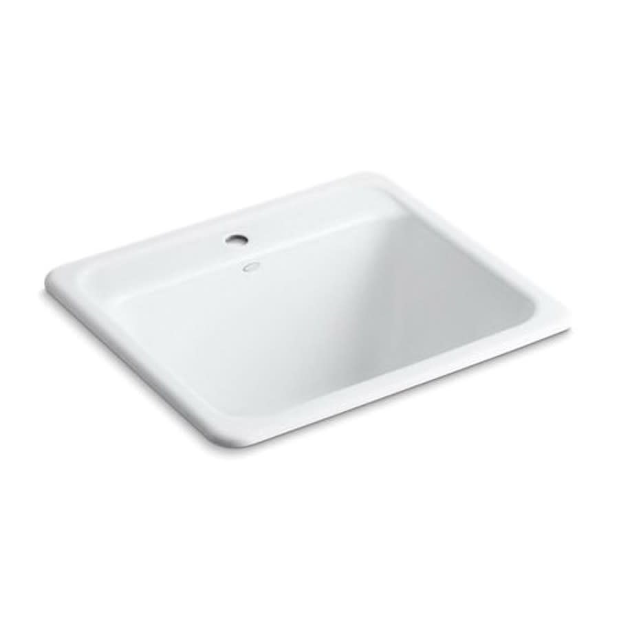 Glen Falls™ Utility Sink, 1 Basin, Top/Under Mount, 1-Hole, Cast Iron, White