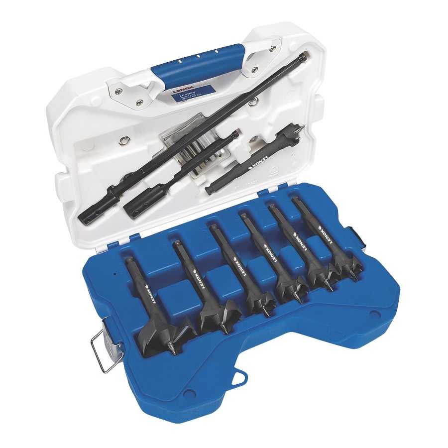 Self-Feed Bit Kit, 16 Pieces, HSS, Bright