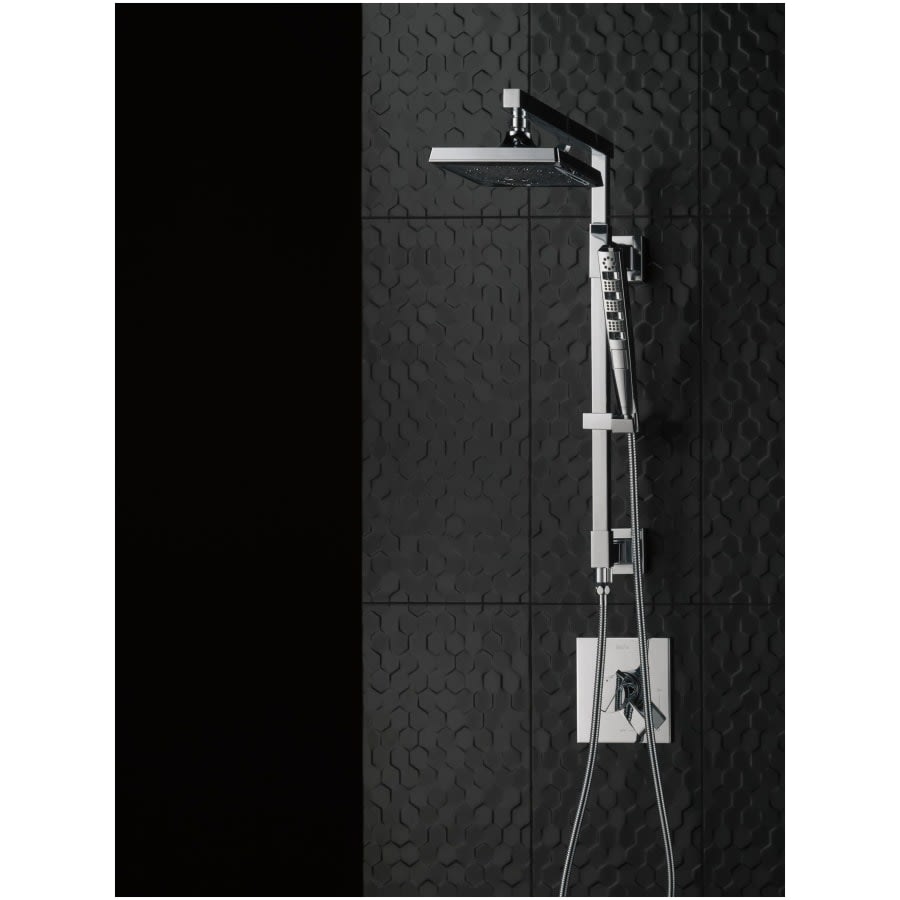 Universal Showering 7-5/8" Square 1.75 GPM Shower Head Full Spray Pattern with Touch Clean and H2Okinetic Technology