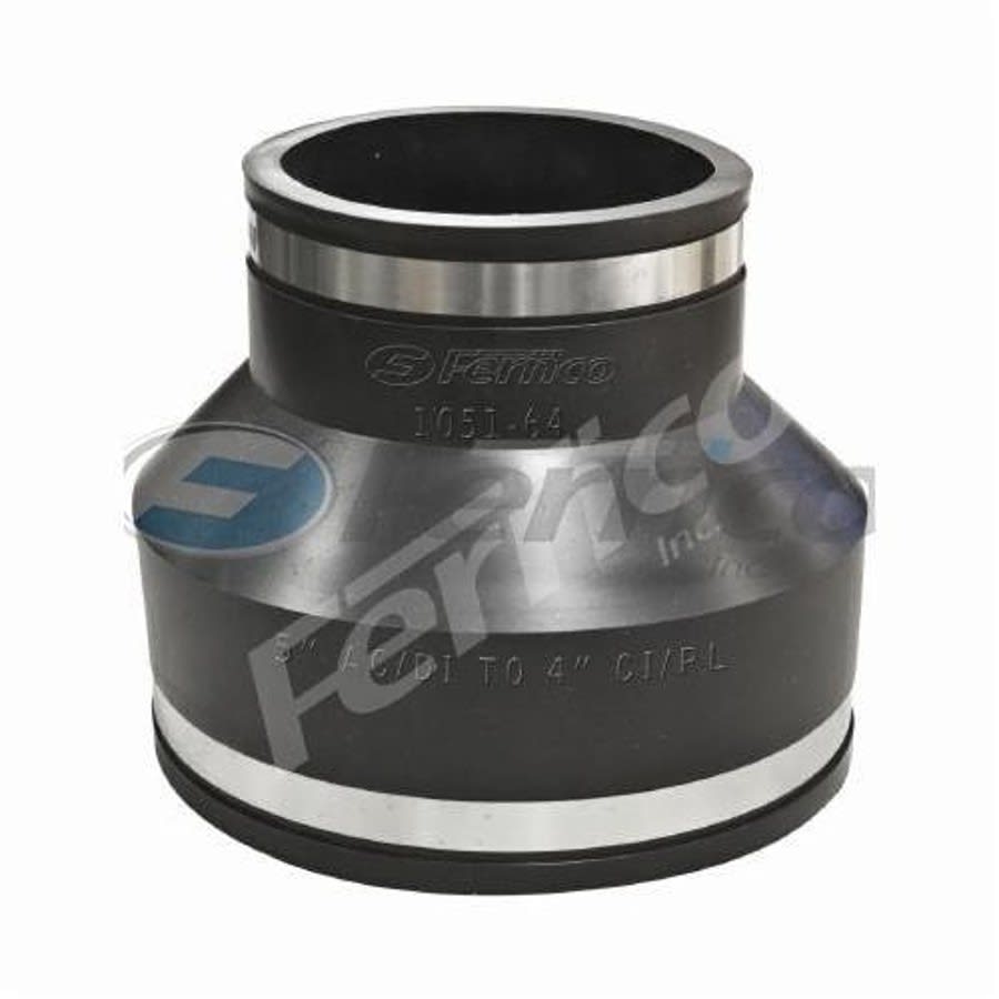 Transition Coupling, 6 x 4 in, Ductile Iron/AC x Cast Iron/Plastic, Flexible PVC