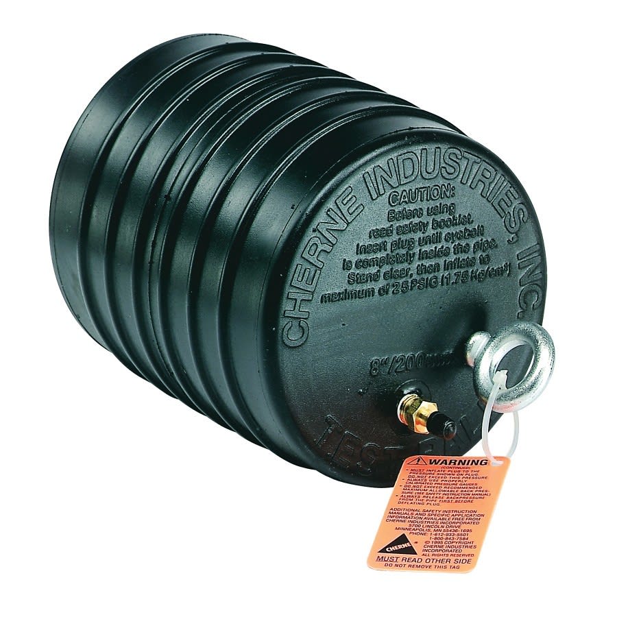 Pneumatic Pipe Plug, 8 in Pipe, 17 psi, Natural Rubber
