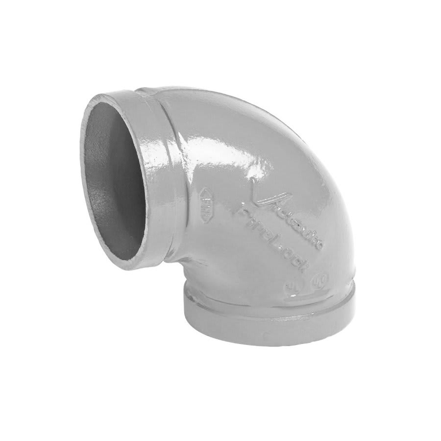 Short Radius 90 deg Elbow, 2-1/2 in, Groove, Ductile Iron, Galvanized