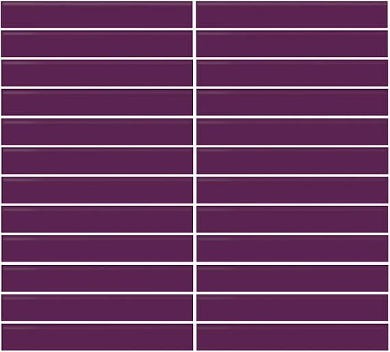 Color Wheel Mosaic Plum Crazy Straight Joint 1X6 Glossy