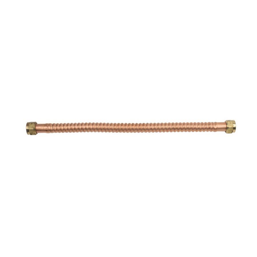 Corrugated Water Heater Flex, 3/4 in, FNPT, 18 in L, Copper