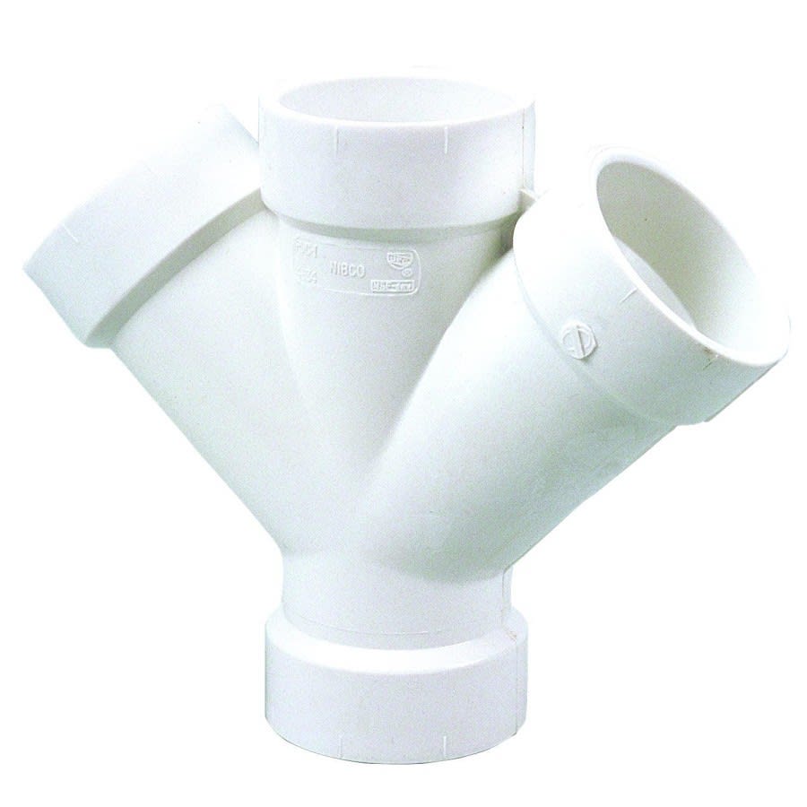 Double Wye, 4 in, Hub, DWV, PVC