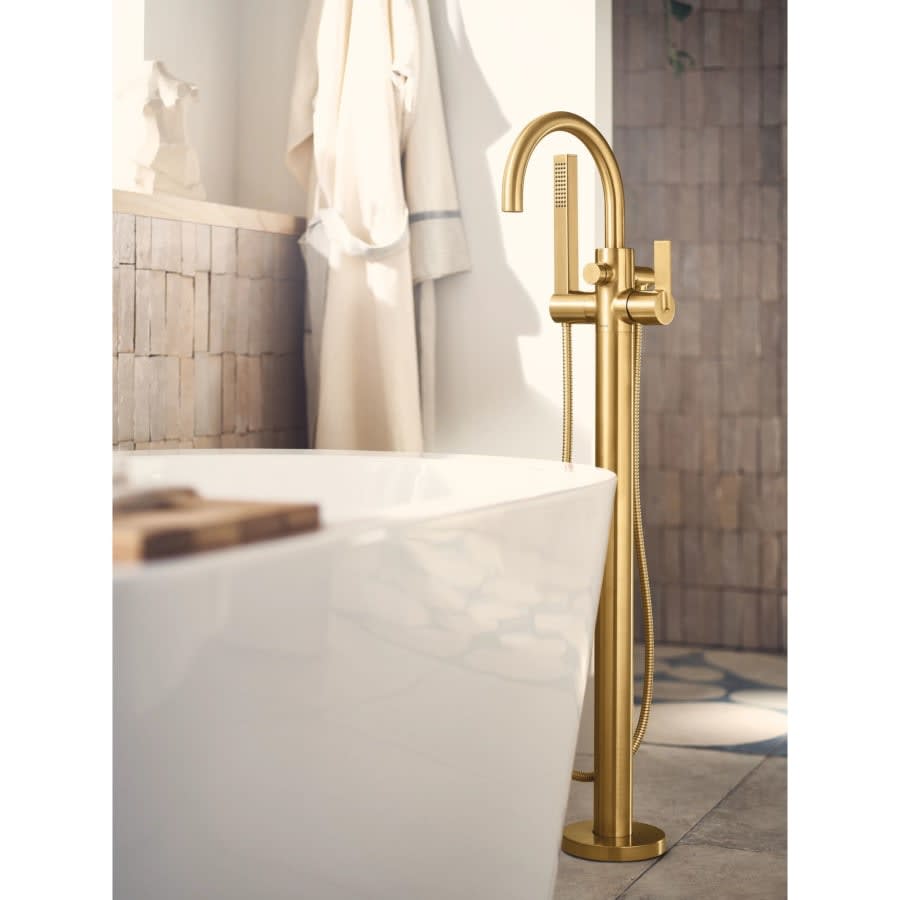 Cia Floor Mounted Tub Filler with Built-In Diverter - Includes Hand Shower