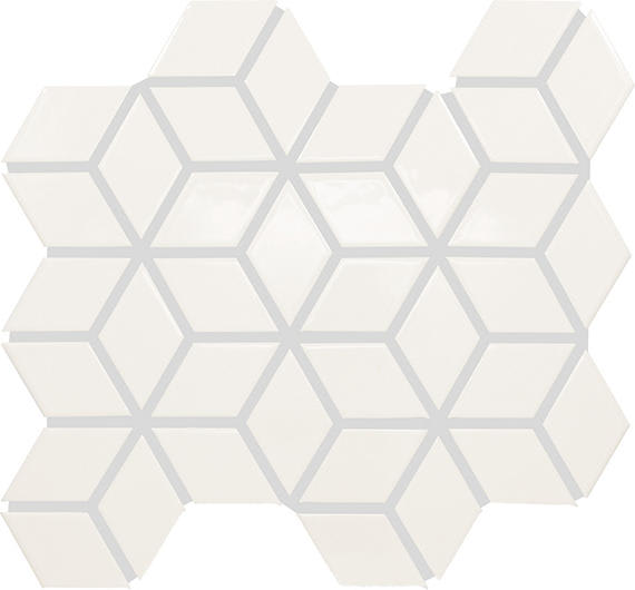 Color Wheel Retro Matte Arctic White Arabesque 3X3 Matte